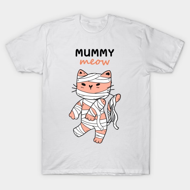 Cute Mummy cat Halloween, gift for cat lover on Halloween day T-Shirt by Janatshie